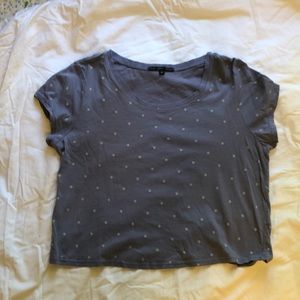 Urban Outfitters Truly Madly Deeply blue polka dot boxy fit crop top